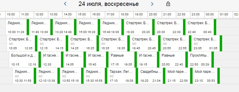 Роспись четырехзальник 24 июля редакция