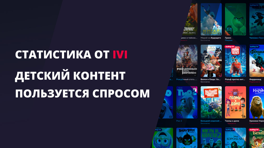 Вы сейчас просматриваете СТАТИСТИКА ОТ IVI. ДЕТСКИЙ КОНТЕНТ ПОЛЬЗУЕТСЯ СПРОСОМ